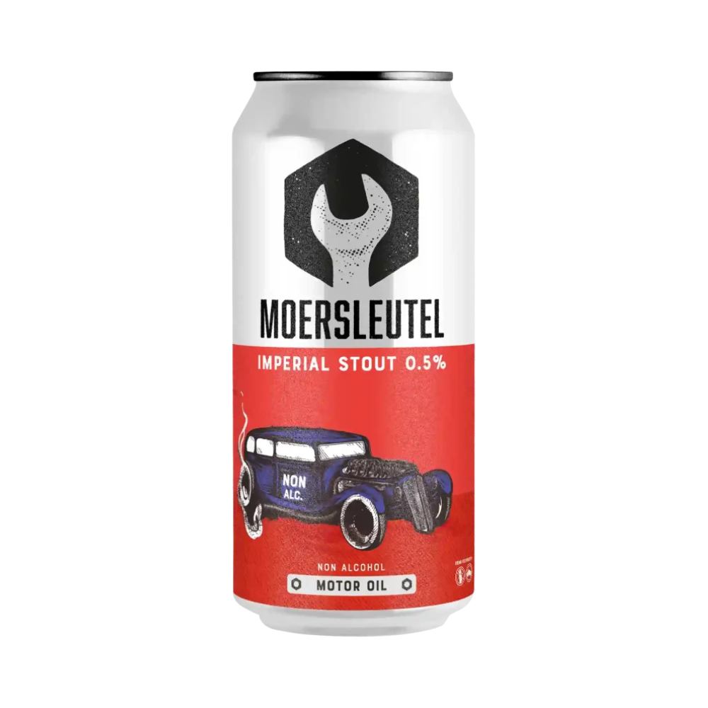 De Moersleutel Motor Oil Imp Stout 0,5% 10 x 44 cl (Dåse)
